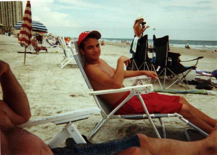 Michael at Myrtle Beach at age 16 with our entire family